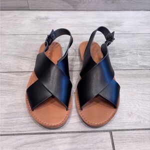Black Leather Sandals